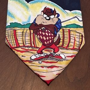 Vintage 1993 Looney Tunes Mania 100% Silk Hand Made In Korea
